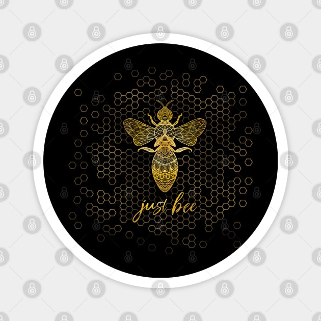 JUST BEE - Meditating Geometric Zen Bee Magnet by Jitterfly